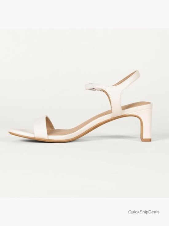 Faux Leather Ankle Strap Heeled Sandals with Memory Foam Insole main image 3